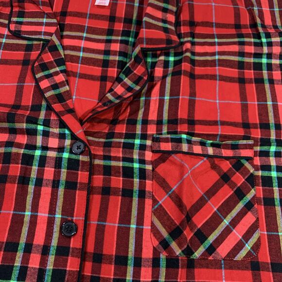 Sleepwear Pajama Set Women's 4X Plaid Red Christmas Holiday Tartan by Wondershop - Picture 3 of 16